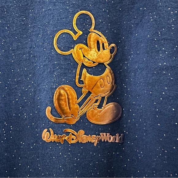 WDW 50th Anniversary Spirit Tee Long Sleeve T Shirt Blue Copper Mickey - Picture 4 of 12